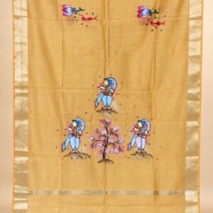 Chanderi silk Dupatta- Hand Painted Elegance