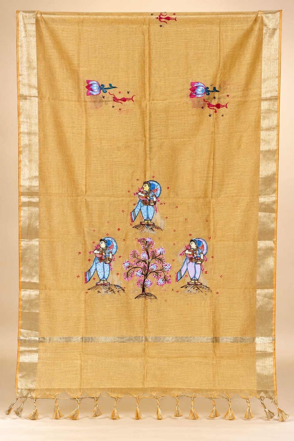 Chanderi silk Dupatta- Hand Painted Elegance