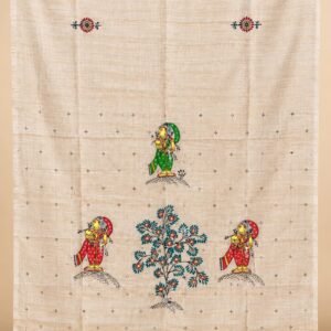 Tassar cotton Dupatta- Hand Painted Elegance