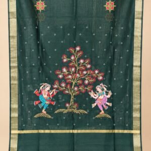 Chanderi Silk Dupatta-Hand Painted Elegance