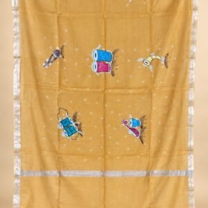 Chanderi silk Dupatta- Hand painted Elegance
