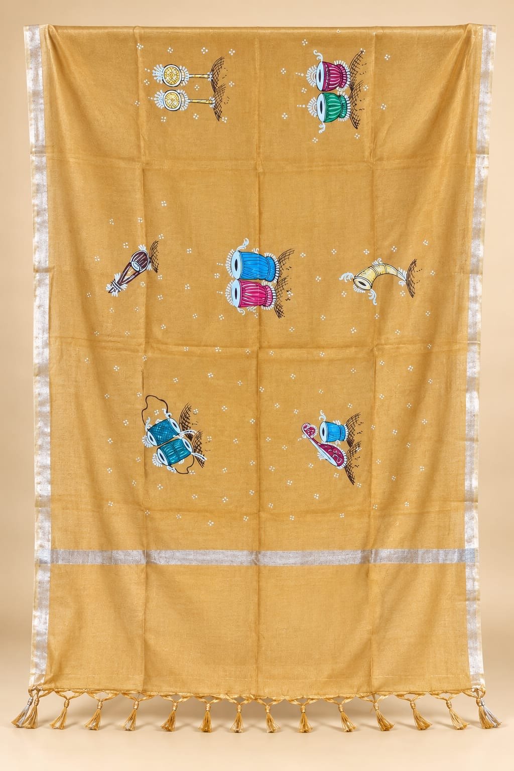 Chanderi silk Dupatta- Hand painted Elegance