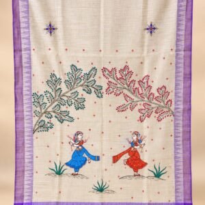 Tassar Cotton Dupatta – Hand Painted Elegance