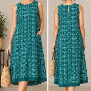 A-line  handloom  Silk Dress
